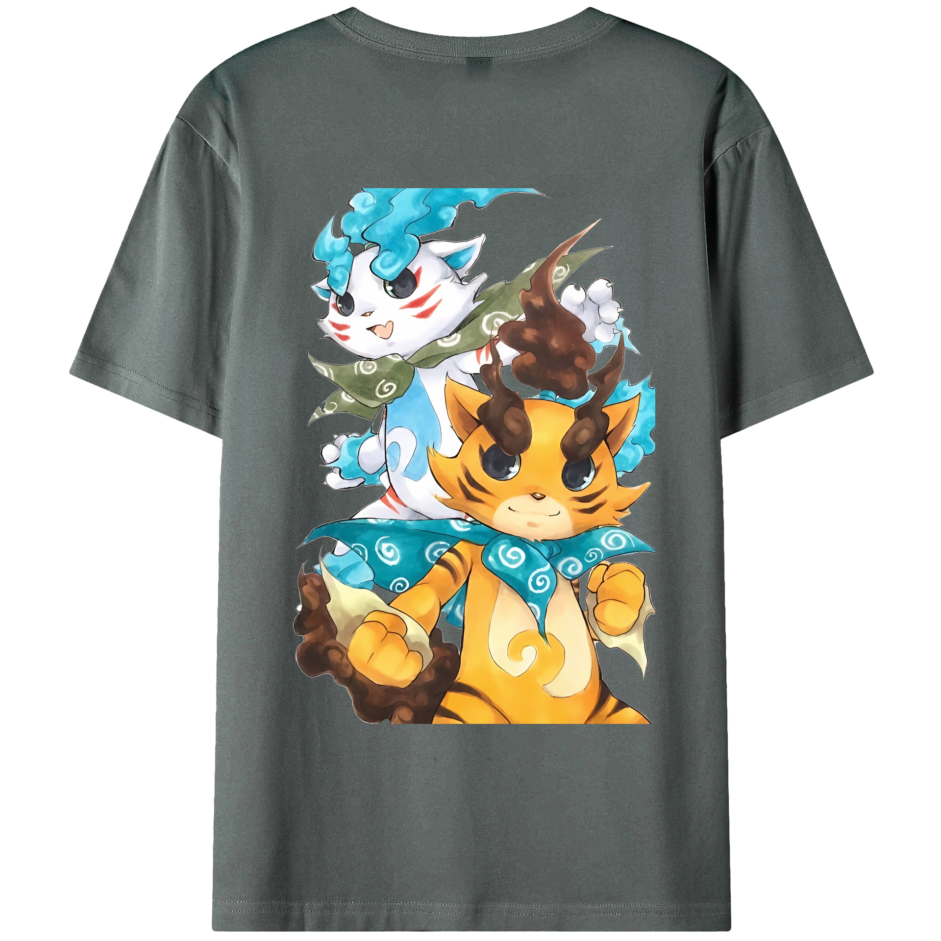 （画像用） 妖怪ウォッチ Yo-kai Watch 綿100％ メンズ半袖Tシャツ（バックプリント） 通気性